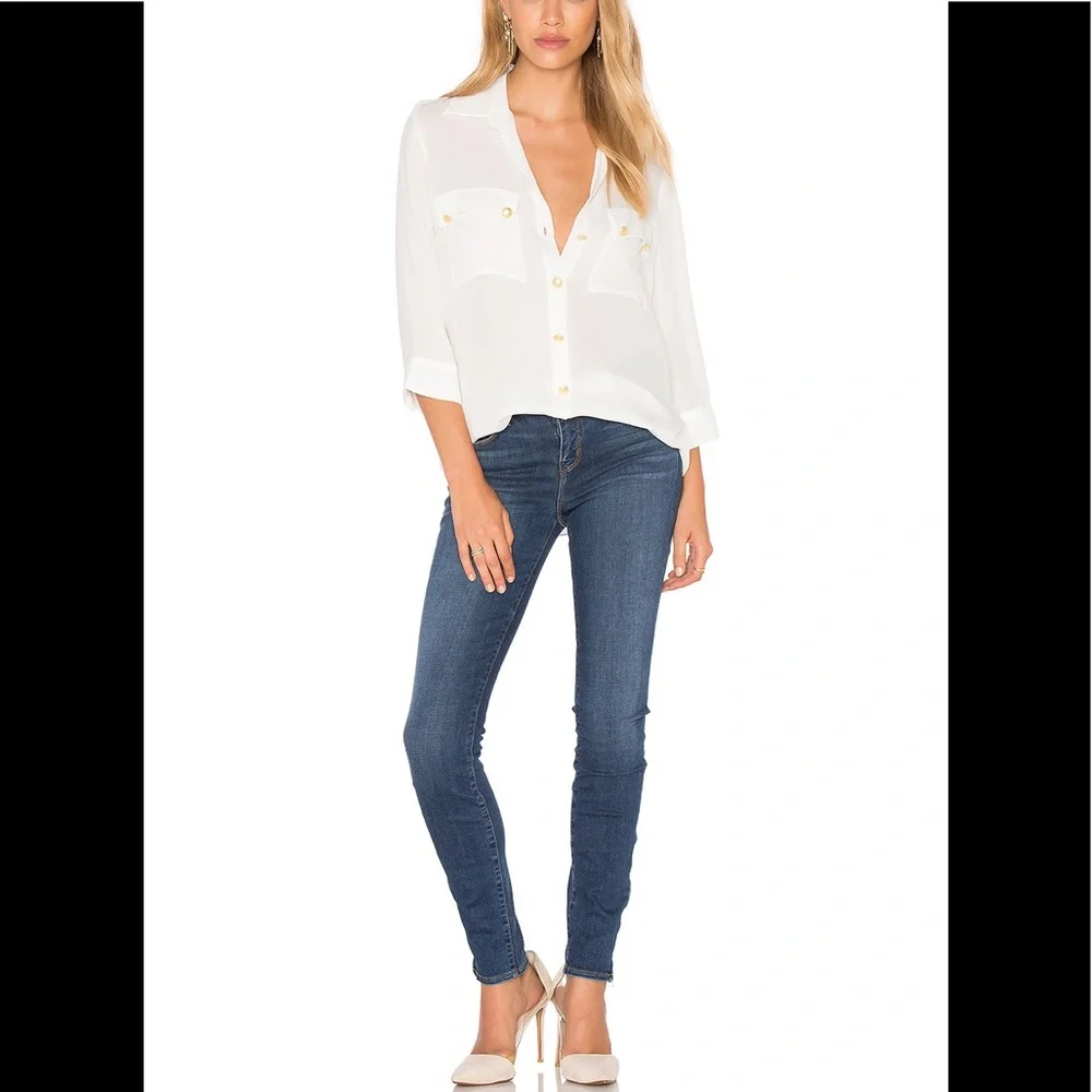 L’AGENCE Chanelle Mid Rise Skinny Zip Jean Dark Vintage Sz 25 NWT New Lagence